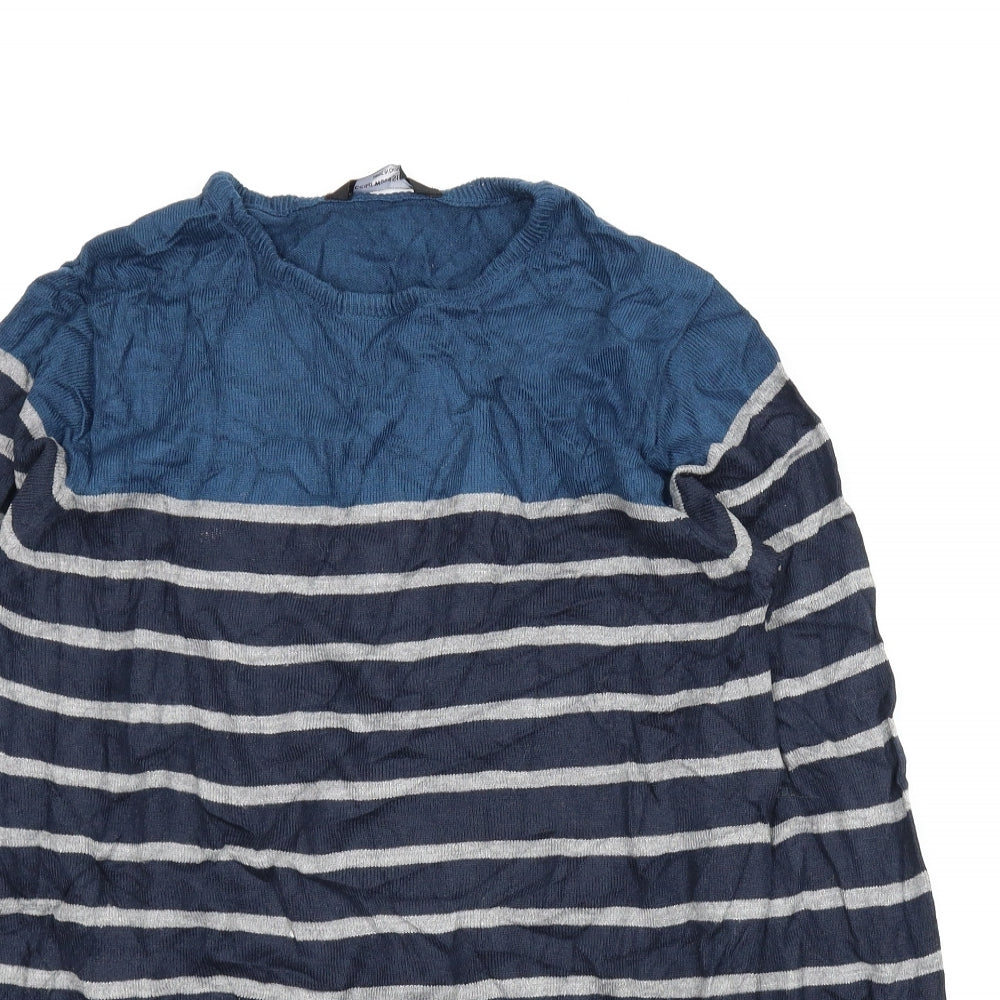 Cedar Wood State Mens Blue Striped  Pullover Jumper Size S