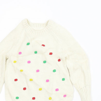 Gap Girls Ivory   Jumper Dress  Size 2 Years  - Colourful bobbles