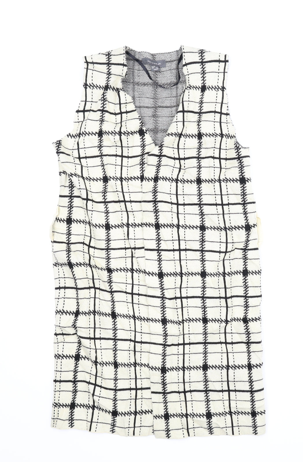 Primark Womens Beige Plaid  Cardigan Jumper Size XS