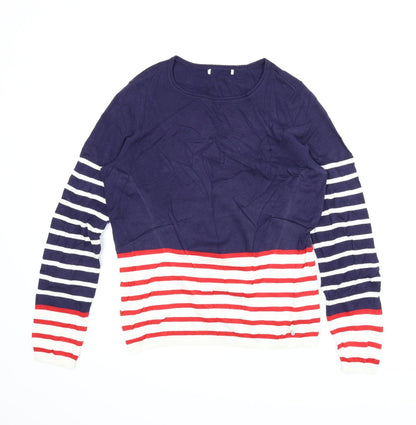 Preworn Womens Blue Striped  Pullover Jumper Size M