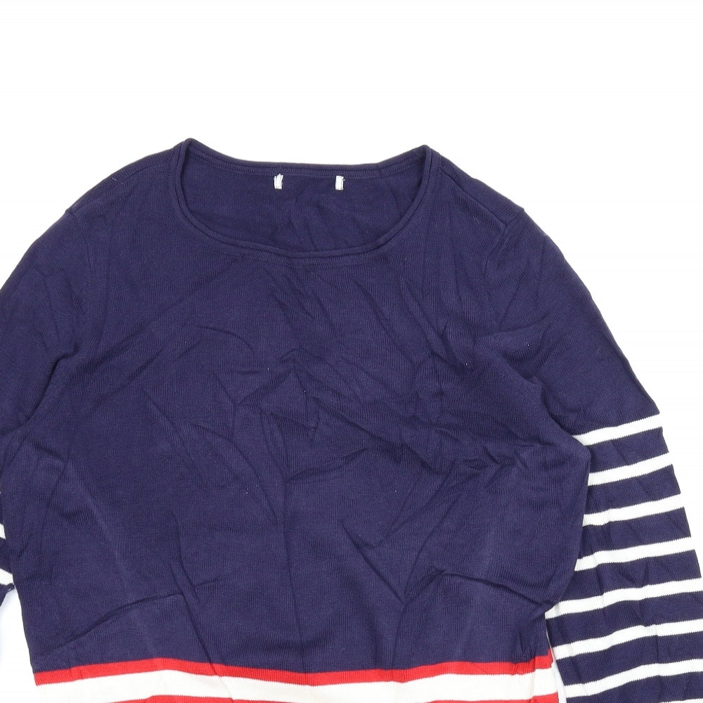 Preworn Womens Blue Striped  Pullover Jumper Size M