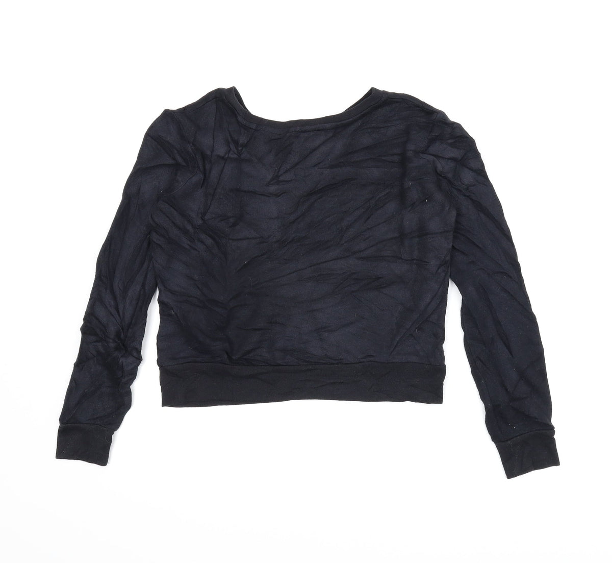 M&Co Girls Black   Pullover Sweatshirt Size 9-10 Years