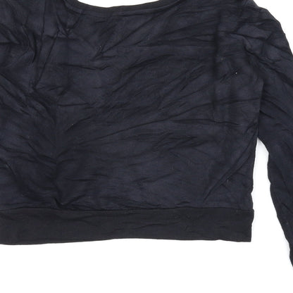 M&Co Girls Black   Pullover Sweatshirt Size 9-10 Years