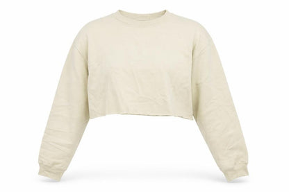 PRETTYLITTLETHING Womens Beige   Pullover Sweatshirt Size S  - Cropped