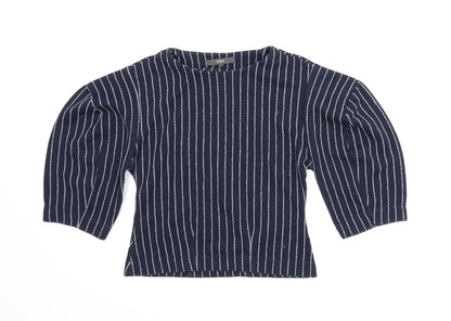 NEXT Womens Blue Striped  Basic Blouse Size 6