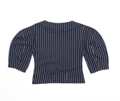 NEXT Womens Blue Striped  Basic Blouse Size 6