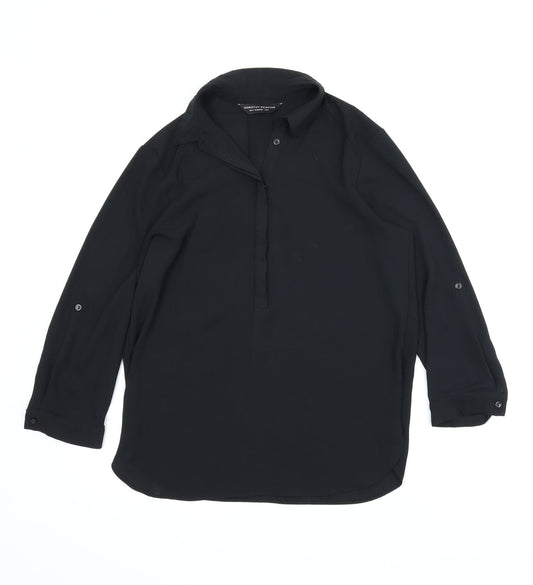 Womens UK Size 8 Dorothy Perkins Black Basic Blouse