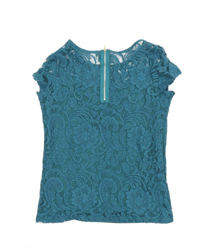 Alice & You Womens Green Floral  Basic Blouse Size 10