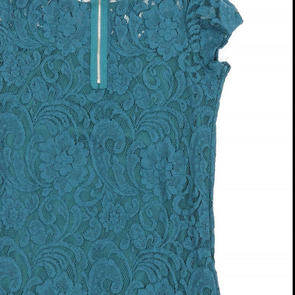 Alice & You Womens Green Floral  Basic Blouse Size 10