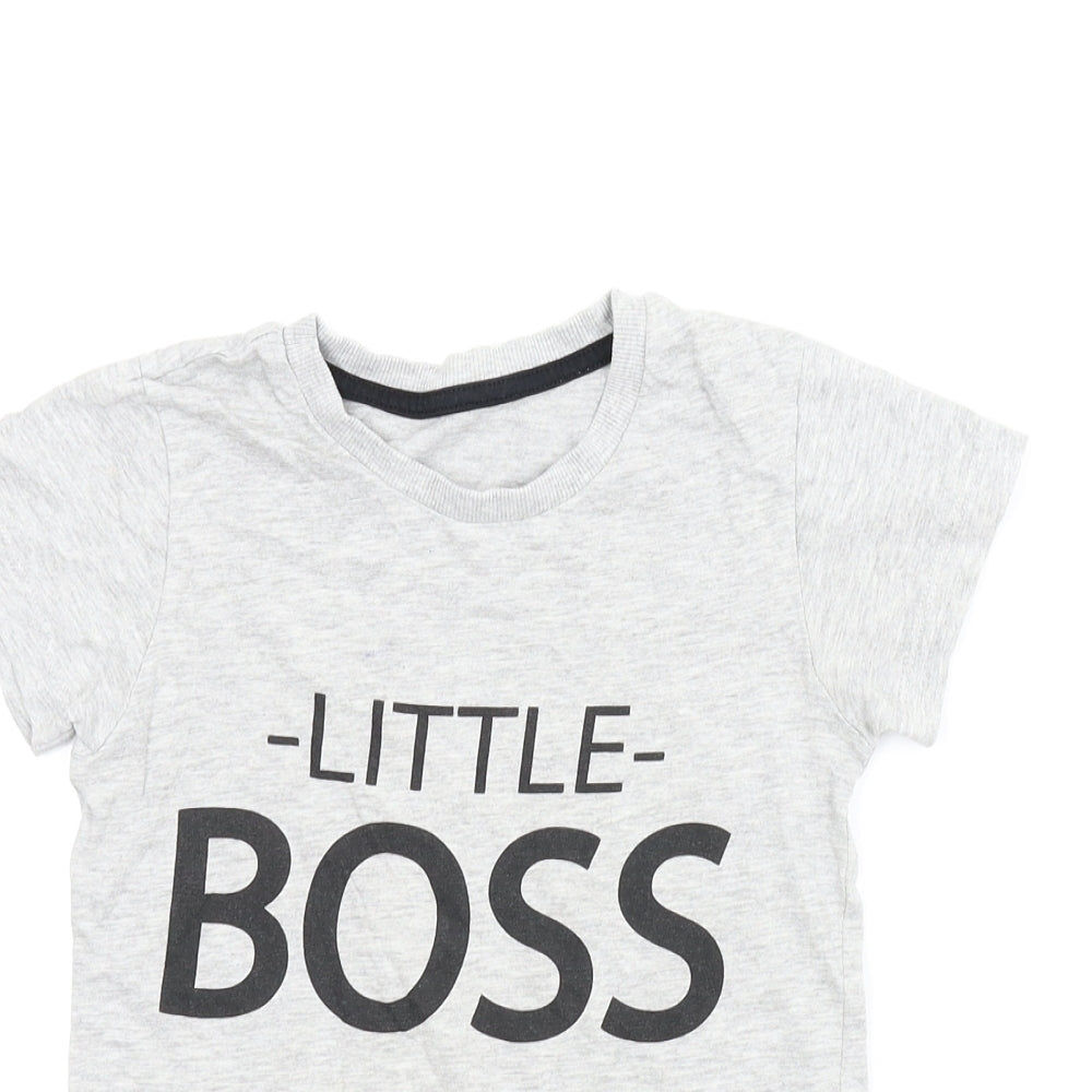 Matalan Boys Grey   Basic T-Shirt Size 5-6 Years
