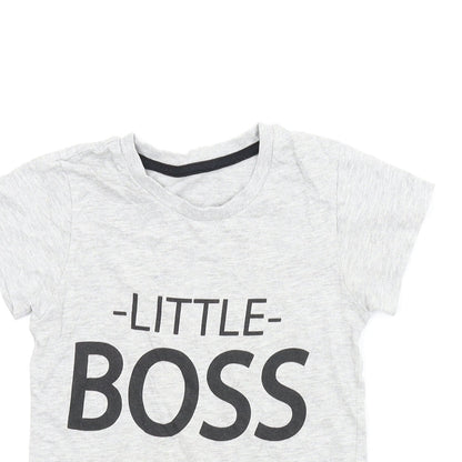 Matalan Boys Grey   Basic T-Shirt Size 5-6 Years