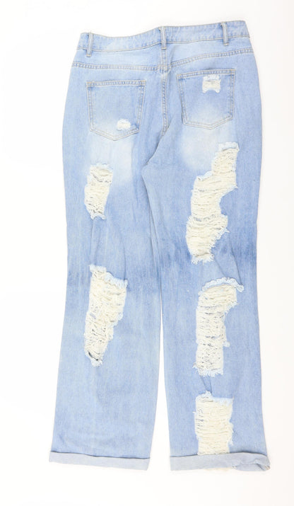 SheIn Womens Blue  Denim Straight Jeans Size L L29 in