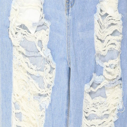 SheIn Womens Blue  Denim Straight Jeans Size L L29 in