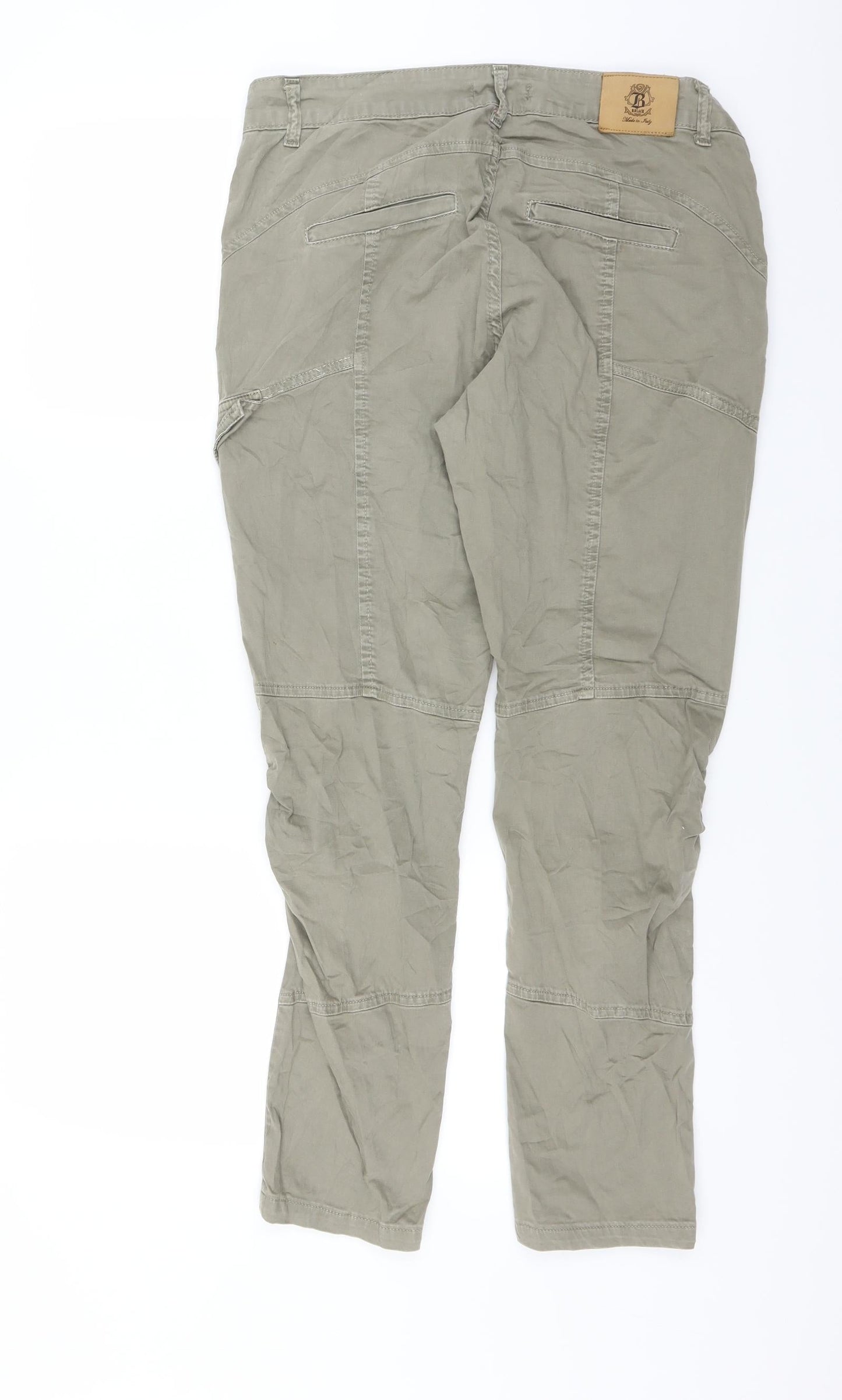 Black Womens Green   Cargo Trousers Size 31 in L27 in - ruched detail on legs
