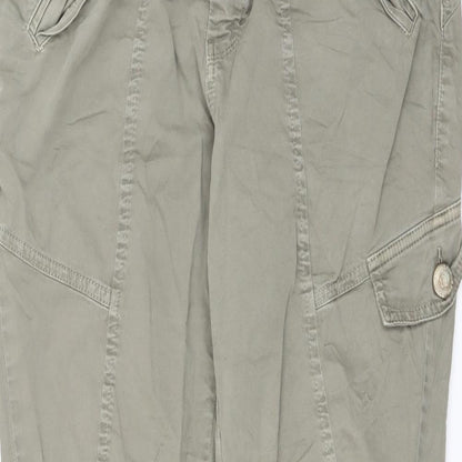 Black Womens Green   Cargo Trousers Size 31 in L27 in - ruched detail on legs