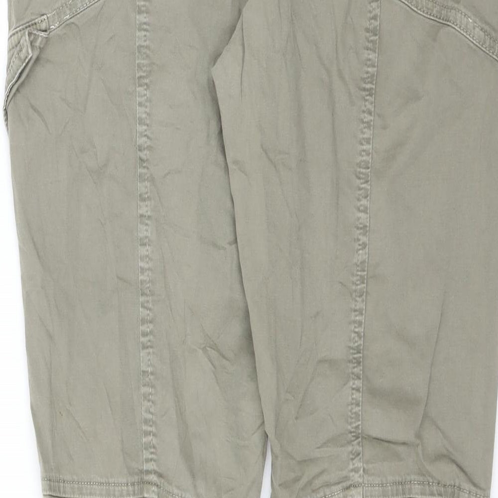 Black Womens Green   Cargo Trousers Size 31 in L27 in - ruched detail on legs