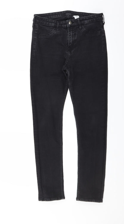 Womens UK Size 31 in H&M Regular Fit Skinny Black Jeans
