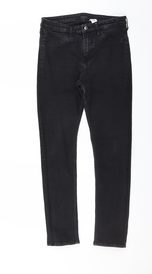 Womens UK Size 31 in H&M Regular Fit Skinny Black Jeans
