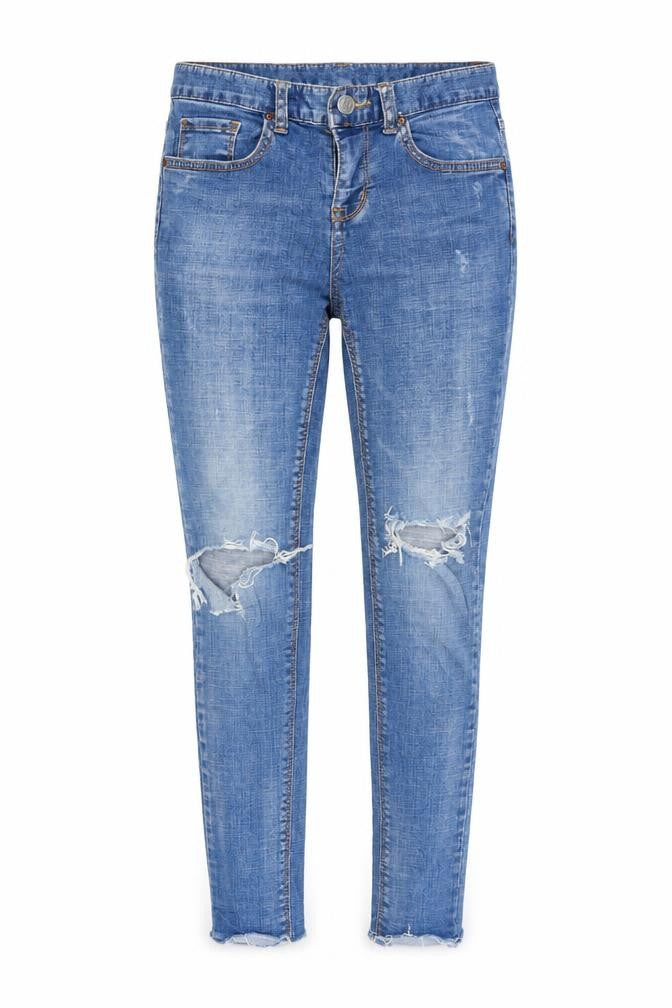 Womens Blue  Denim Skinny Jeans Size 25 in L28 in - Distressed