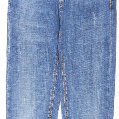 Preworn Womens Blue  Denim Skinny Jeans Size 25 in L28 in - Distressed
