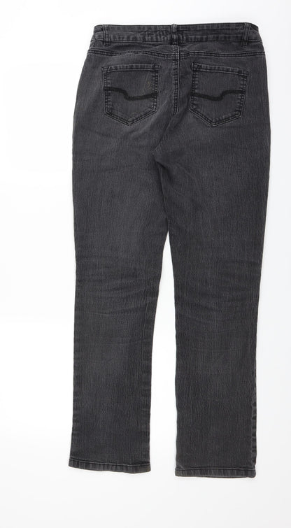 Sainsburys Womens Grey  Denim Straight Jeans Size 12 L30 in