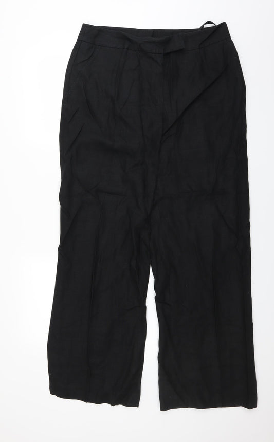 Womens UK Size 14 Artigiano Regular Fit  Black Trousers