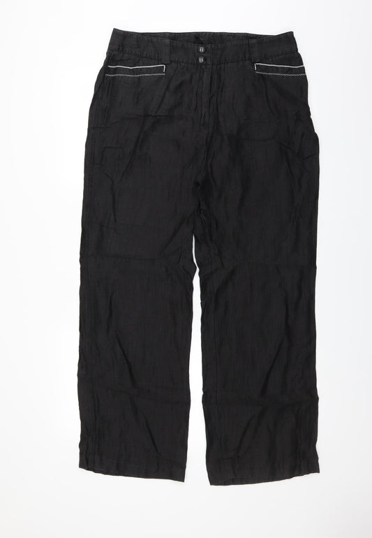 Womens UK Size 14 Gelco Regular Fit  Black Trousers