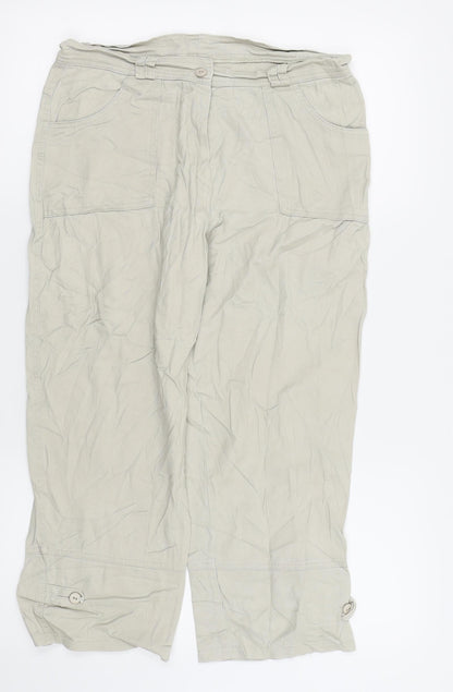 Fabo Womens Beige   Capri Trousers Size 14 L20.5 in