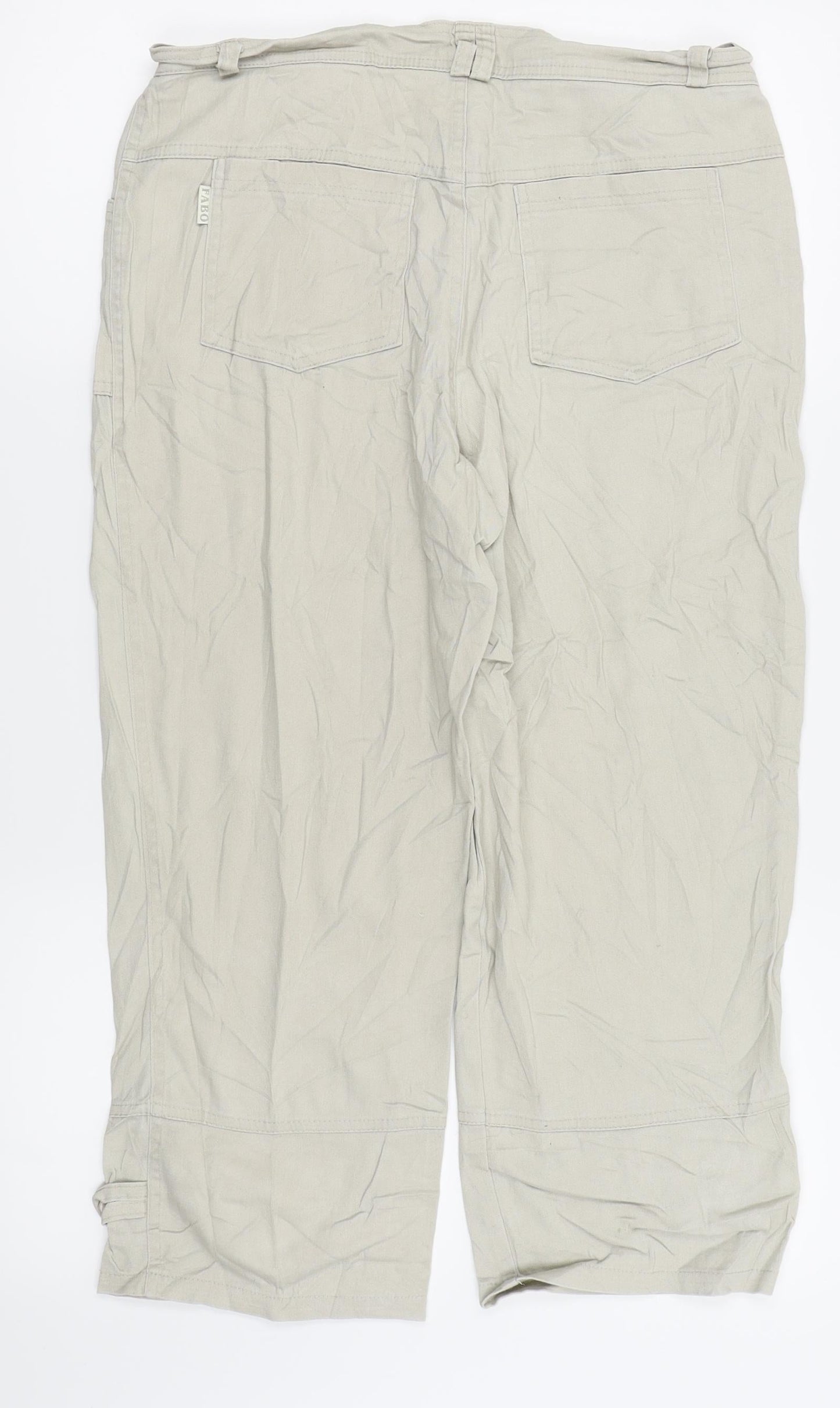Fabo Womens Beige   Capri Trousers Size 14 L20.5 in