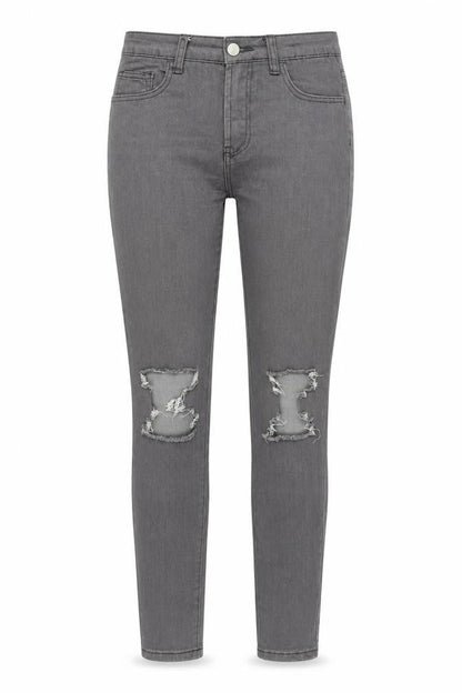 Womens UK Size 10 MOMOKROM Regular Fit Skinny Grey Jeans