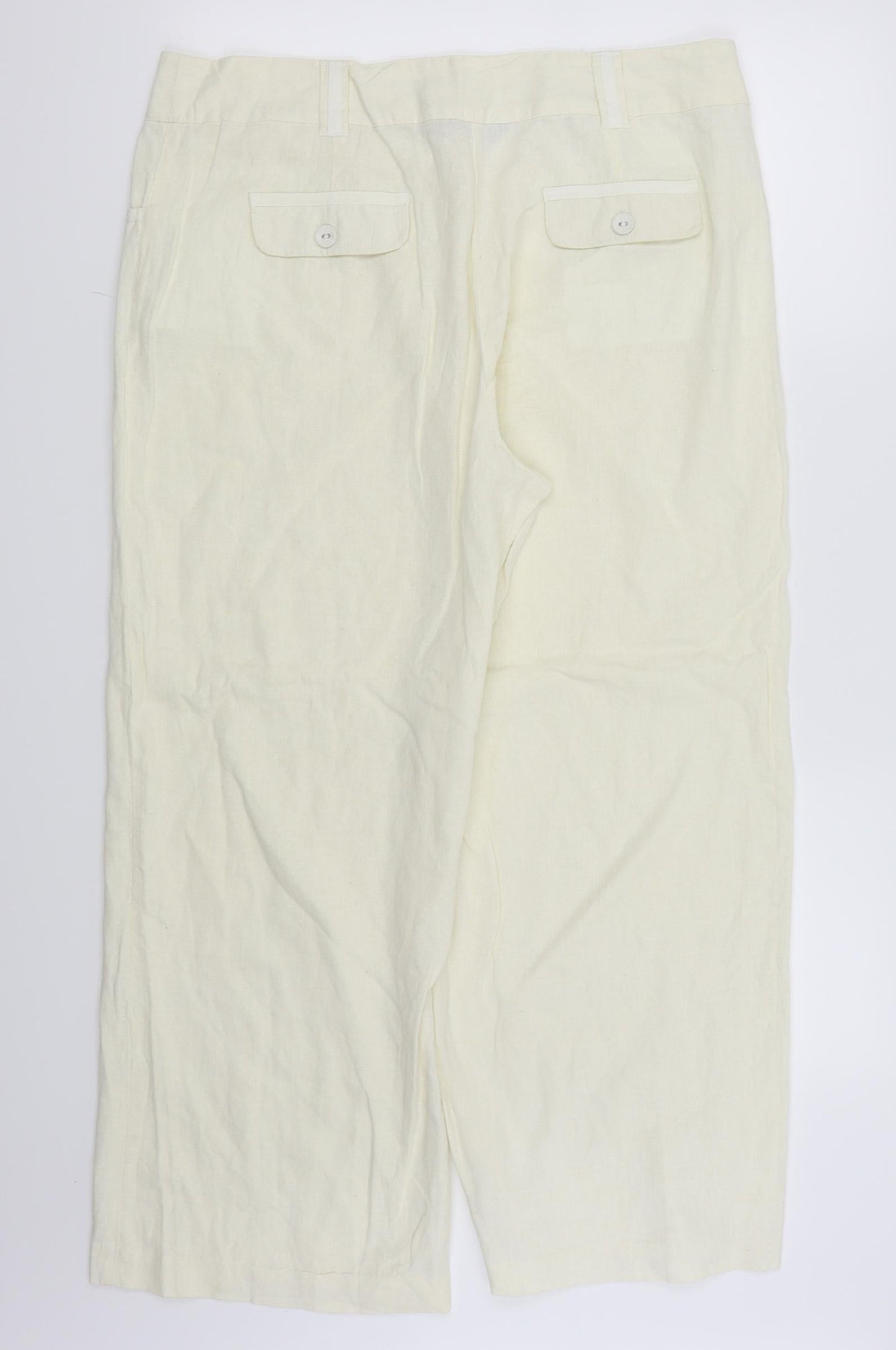 Mia Moda Womens White   Trousers  Size 18 L26 in