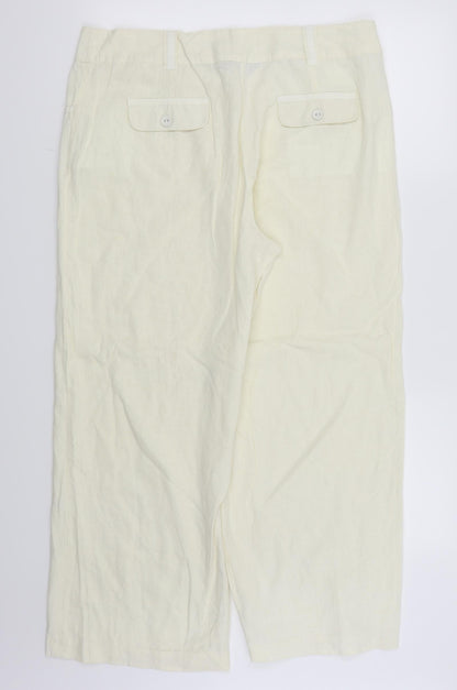 Mia Moda Womens White   Trousers  Size 18 L26 in