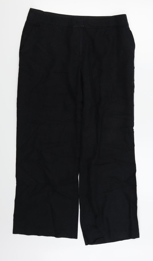 M&S Womens Black   Trousers  Size 14 L27 in