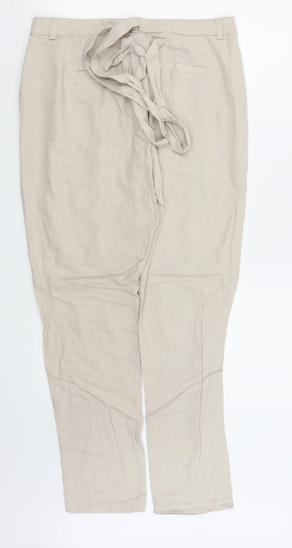 Womens UK Size 12 Dorothy Perkins Regular Fit  Beige Trousers