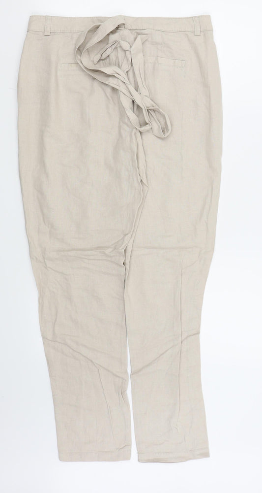 Womens UK Size 12 Dorothy Perkins Regular Fit  Beige Trousers