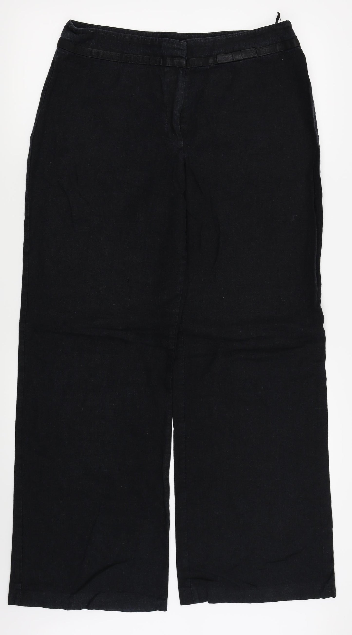 M&S Womens Black   Trousers  Size 14 L29 in