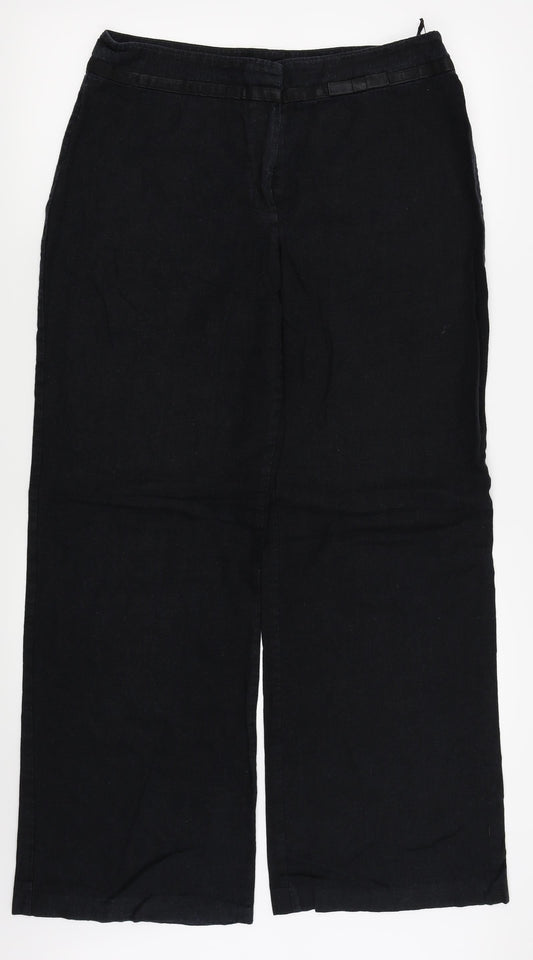 M&S Womens Black   Trousers  Size 14 L29 in