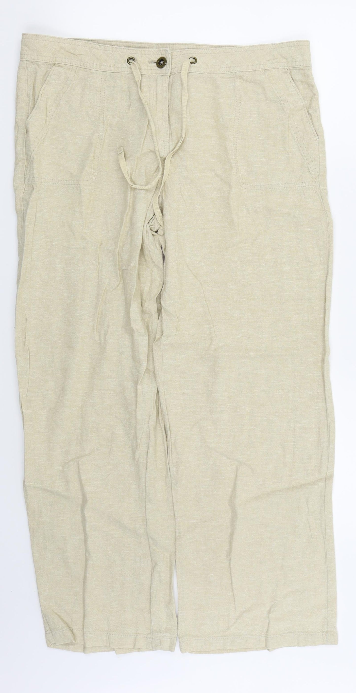 TU Womens Beige   Trousers  Size 14 L26 in