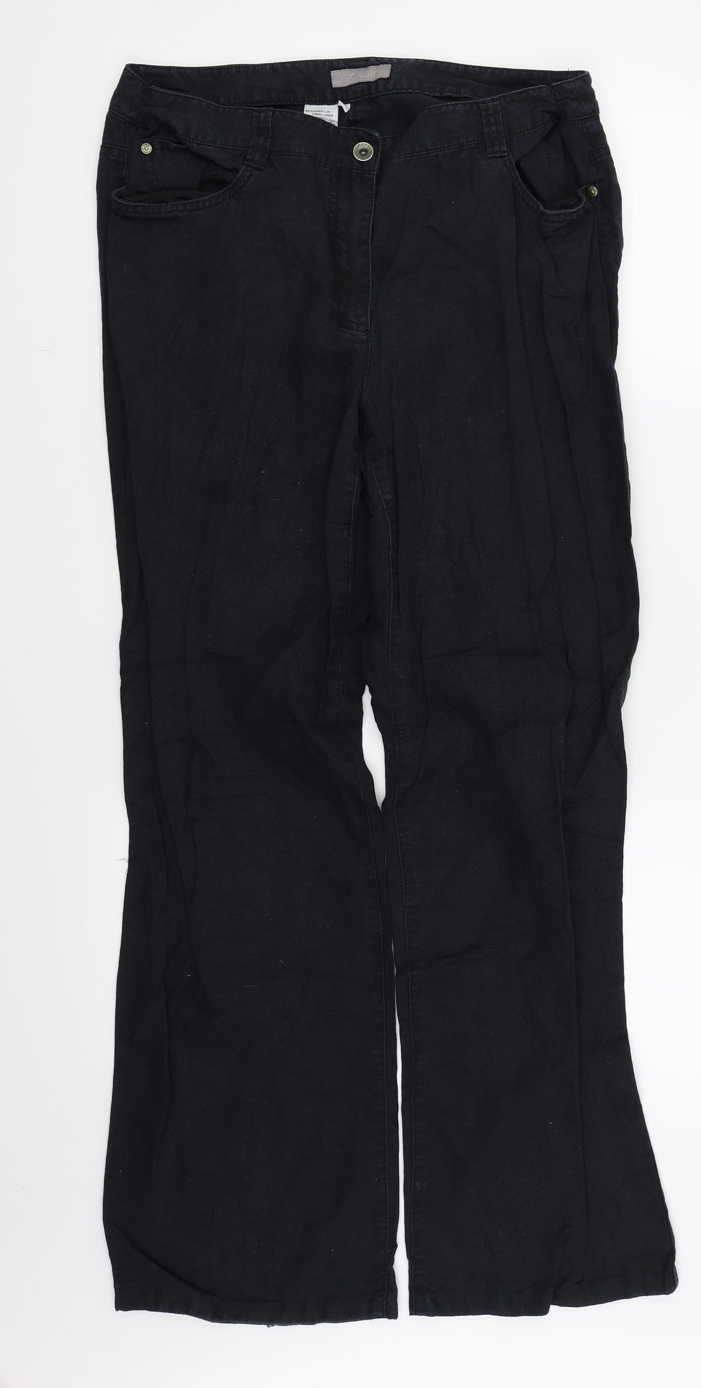 Giorgio Womens Black   Trousers  Size 16 L30 in