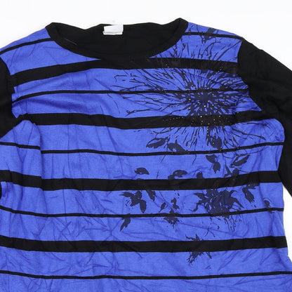 Mitzy Womens Blue Striped  Tunic Jumper Size L