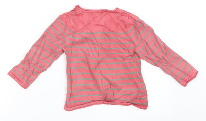 Vertbaudet Girls Pink Striped  Pullover Jumper Size 3 Years