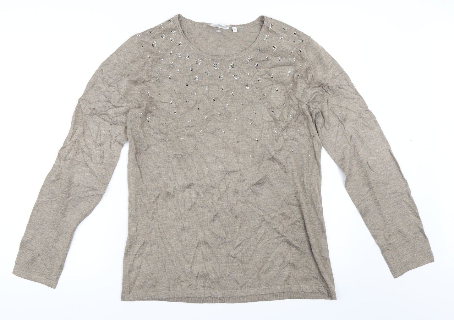 Canda Womens Beige   Pullover Jumper Size M