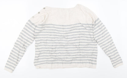River Island Womens Grey Striped  Pullover Jumper Size 10