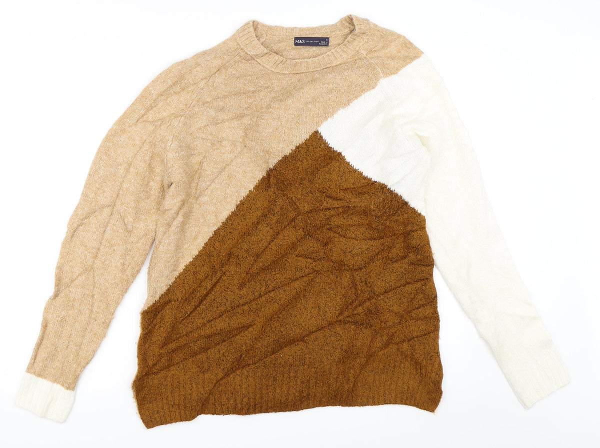 Marks & Spencer Womens Beige   Pullover Jumper Size S