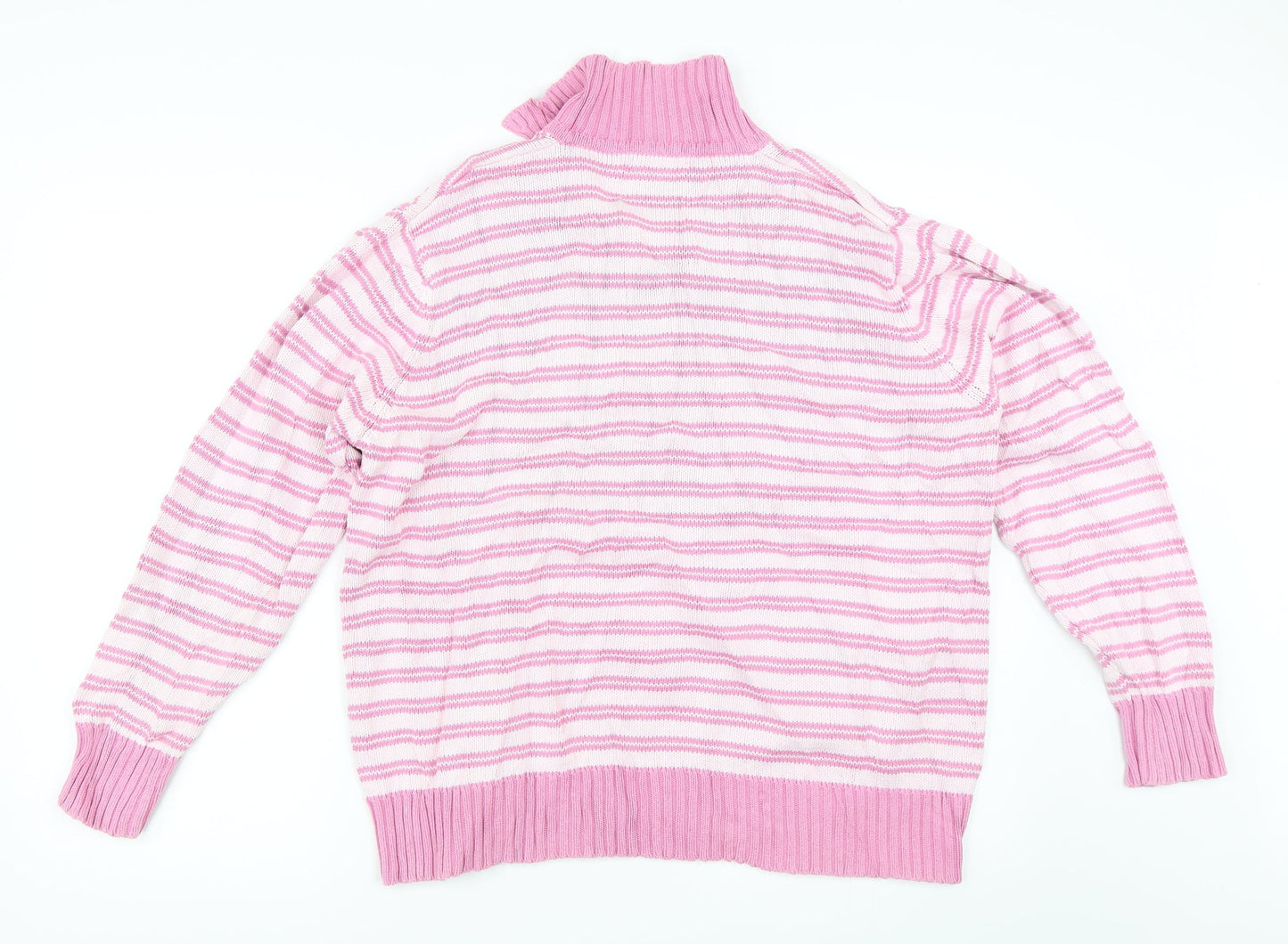 EWM Womens Pink Striped  Pullover Jumper Size L