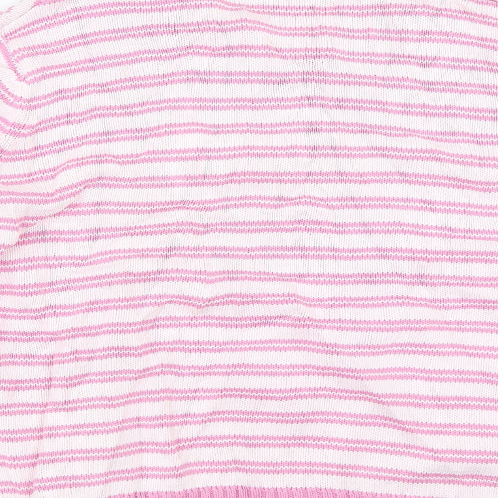 EWM Womens Pink Striped  Pullover Jumper Size L