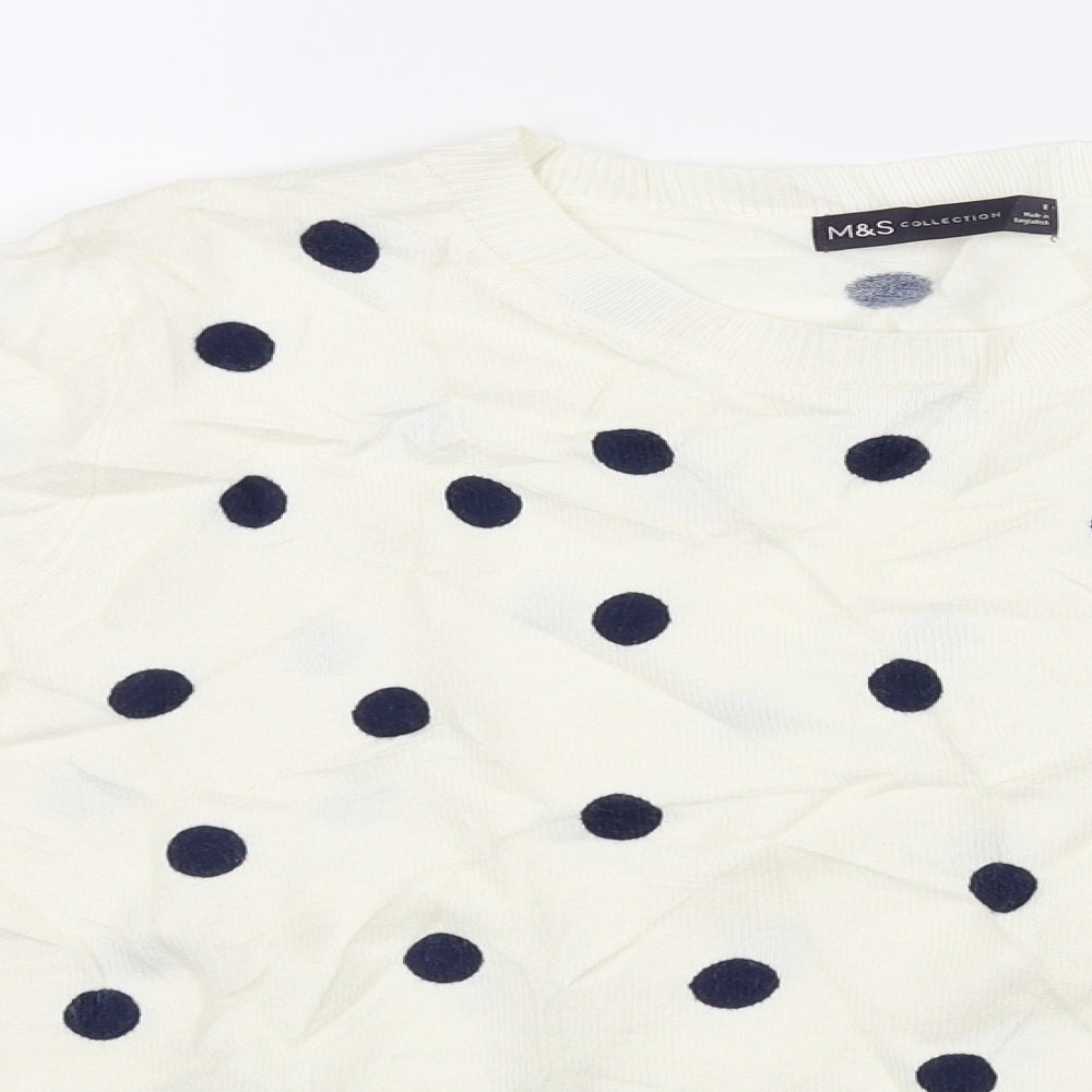 Marks & Spencer Collection Womens Yellow   Pullover Jumper Size 8  - spotted