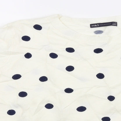 Marks & Spencer Collection Womens Yellow   Pullover Jumper Size 8  - spotted