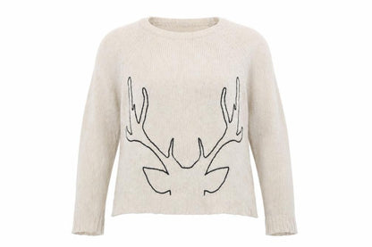 Dorothy Perkins Womens Beige   Pullover Jumper Size 12  - antlers