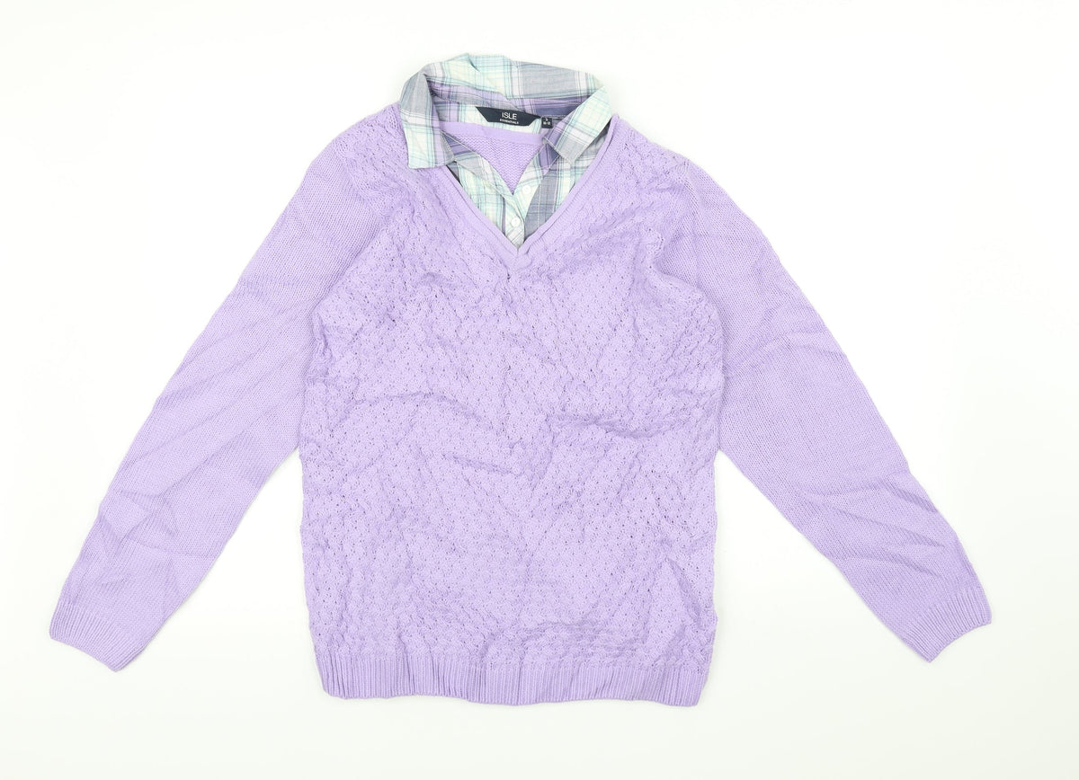 Isle Essentials Womens Purple   Pullover Jumper Size 12